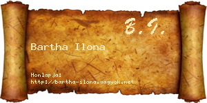 Bartha Ilona névjegykártya